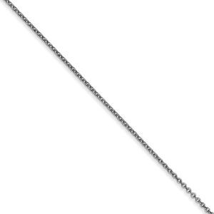 0.9mm 14k White Gold Classic Cable Chain Necklace, 18 Inch